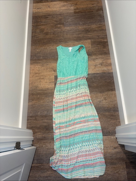 just be Dresses & Skirts - just be Mint Green Lace Bodice Aztec Print Maxi Dress
